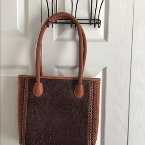 Concealed carry leather purse